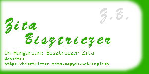 zita bisztriczer business card